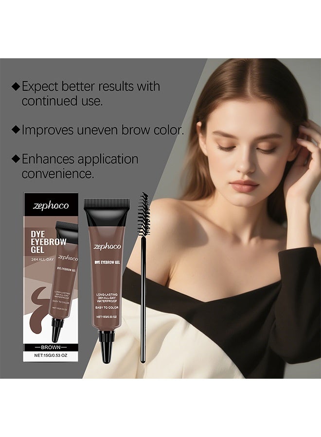 zephoco Brown Waterproof Long-lasting Eyebrow Gel- Smooth Texture for Daily Application, Easy to Apply for Beginners 15g(#Brown) - Image 5